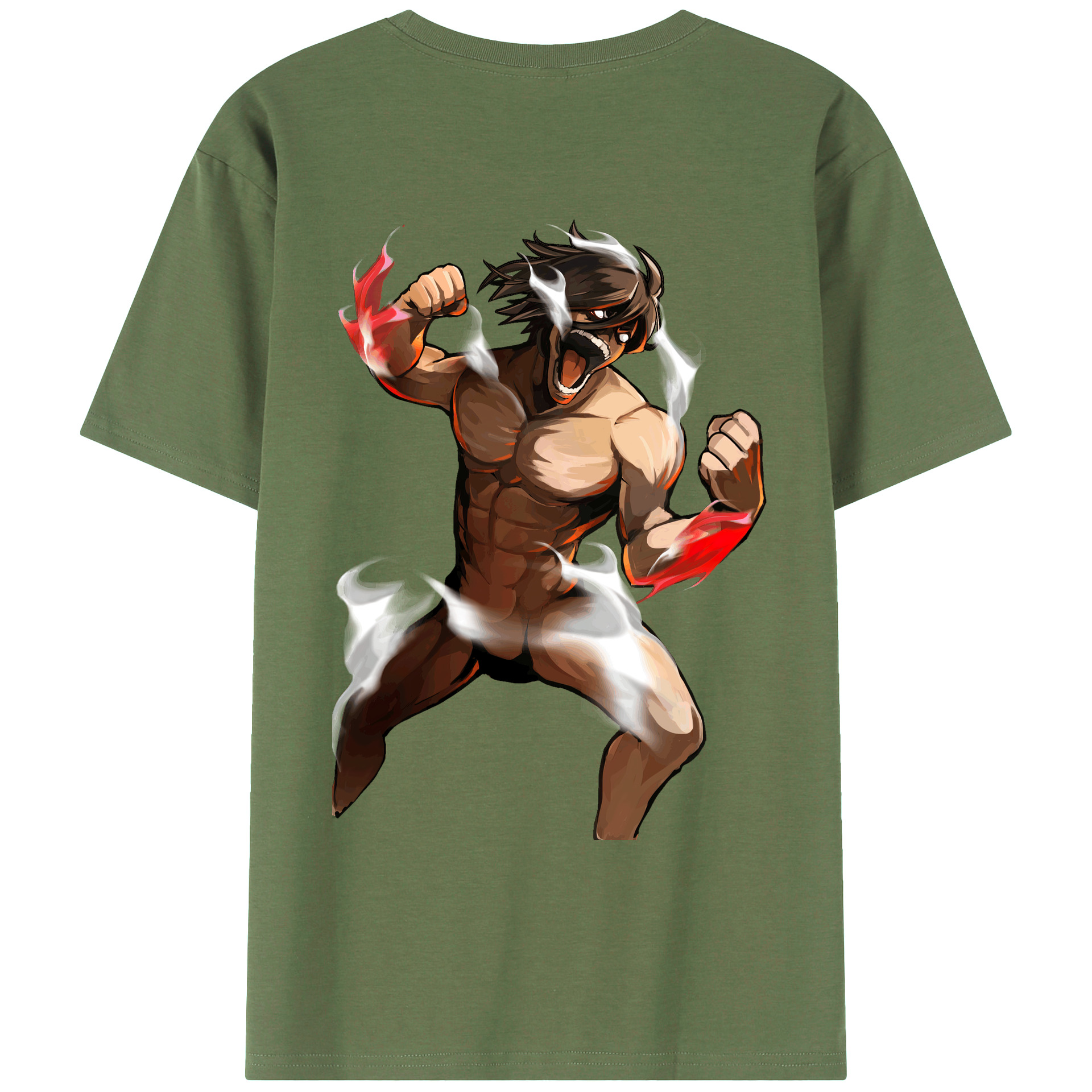 （画像用） 進撃の巨人 Attack on Titan 綿100％ メンズ半袖Tシャツ（バックプリント） 通気性